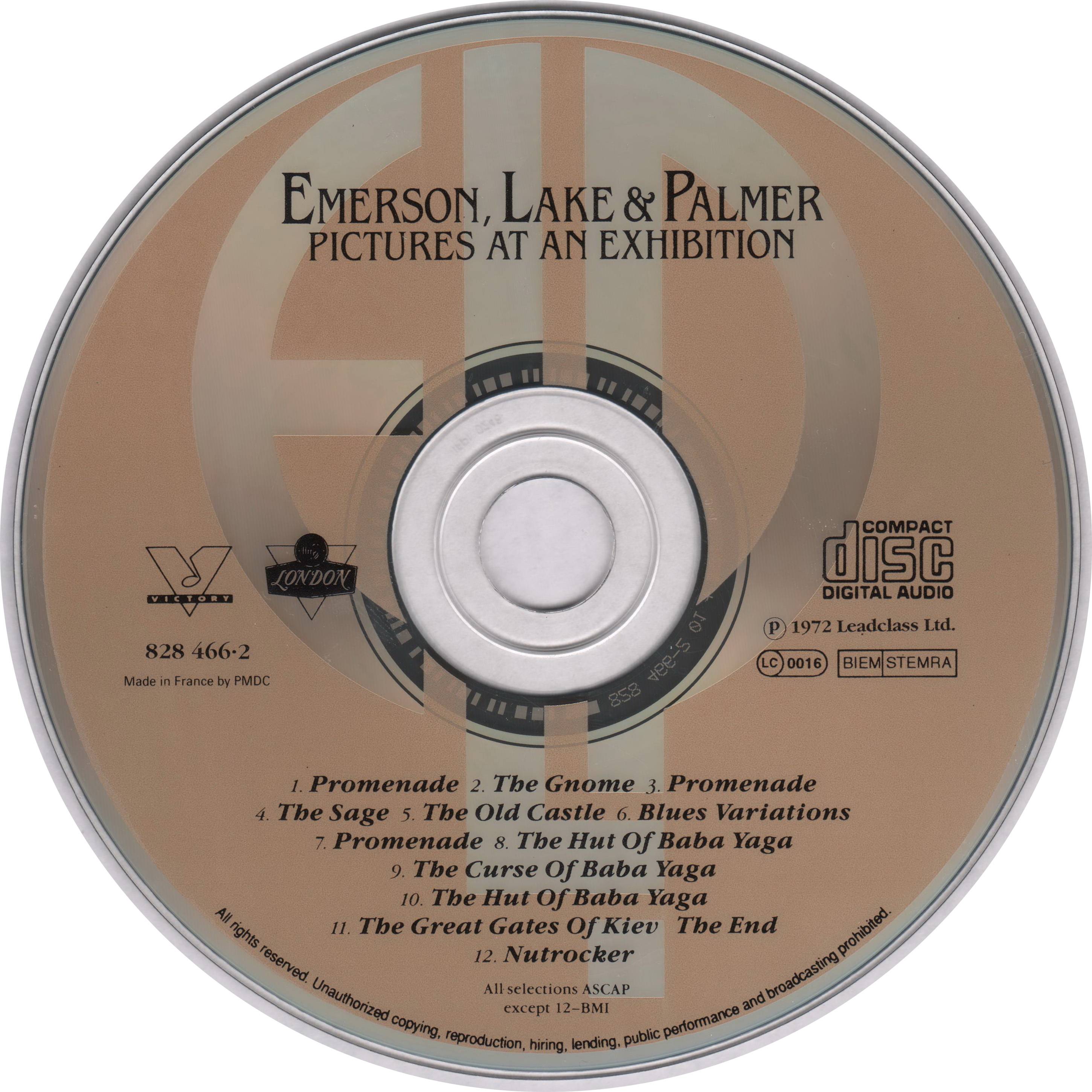 Emerson, Lake and Palmer Pictures At An Exhibition : CD FR